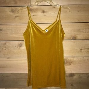 Yellow velvet strap top